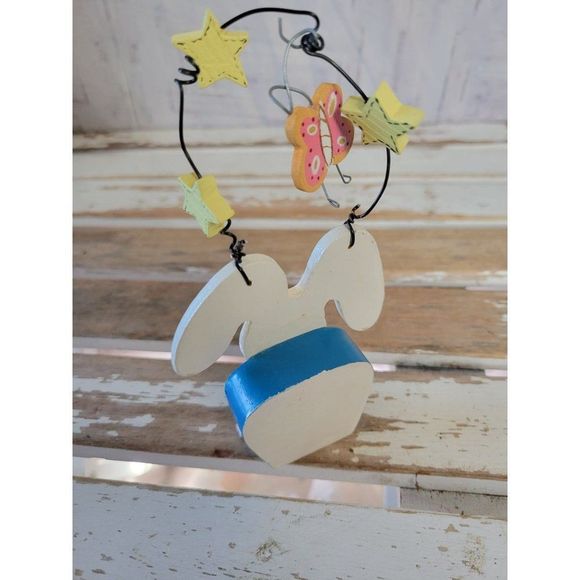 Hanging mini rabbit Easter Bunny spring wooden home decor - Picture 3 of 6